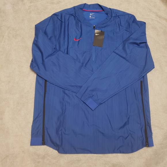 #M08 LRG Nike Dri Fit Lockdown Sideline Jacket Blue University Red Side zippers - Picture 2 of 13